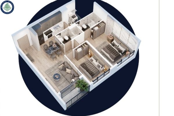 Bán căn hộ Happy One Central Phú Hòa 2PN 2WC, giá 2.5 tỷ tặng nội thất