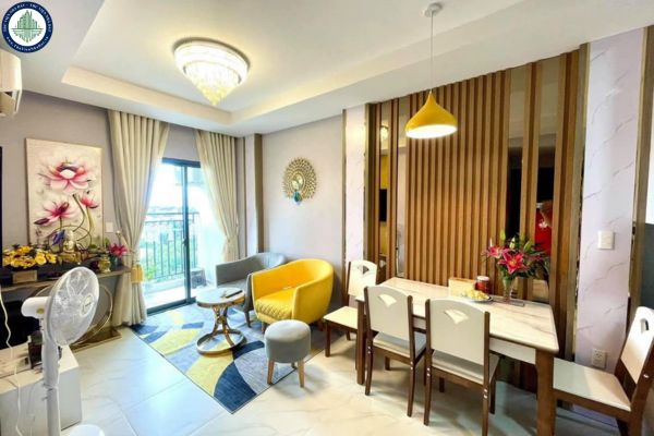 Cho thuê căn hộ cao cấp 2PN 2WC, 79m2, view Q1 tại Quận 8, giá 14 triệu/tháng