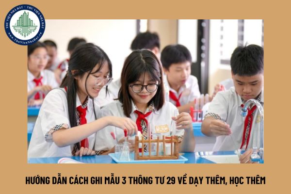 Hướng dẫn cách ghi Mẫu 3 Thông tư 29 về dạy thêm, học thêm