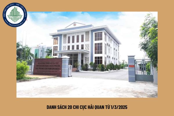 Danh sách 20 Chi cục Hải quan từ 1/3/2025