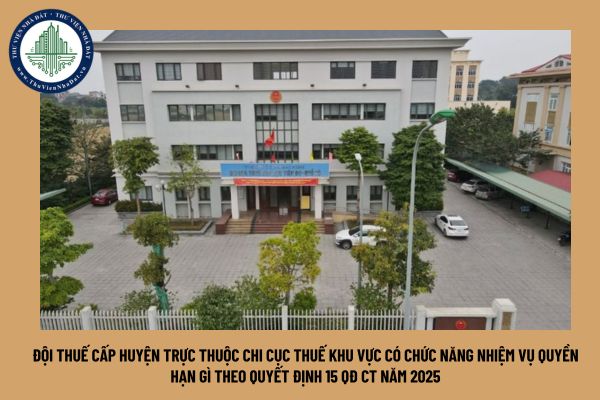 Đội Thuế cấp huyện trực thuộc Chi cục Thuế khu vực có chức năng nhiệm vụ quyền hạn gì theo Quyết định 15 QĐ CT năm 2025