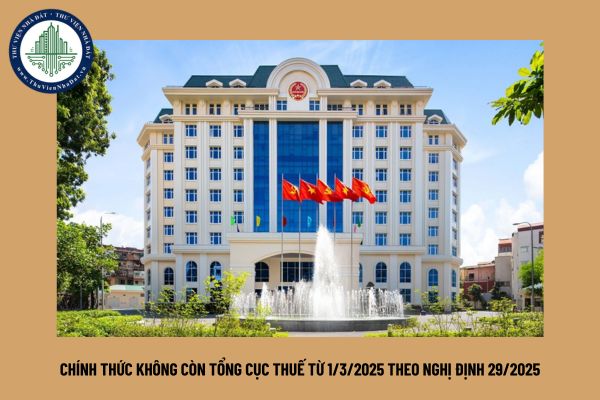 Chính thức không còn Tổng cục Thuế từ 1/3/2025 theo Nghị định 29/2025