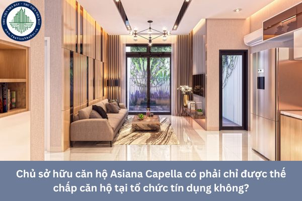 Chủ sở hữu căn hộ Asiana Capella có phải chỉ được thế chấp căn hộ tại tổ chức tín dụng không?