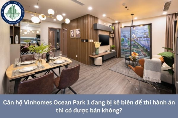 Căn hộ Vinhomes Ocean Park 1 đang bị kê biên để thi hành án thì có được bán không?