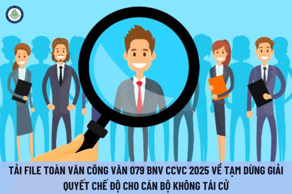 Tải file toàn văn Công văn 079 BNV CCVC 2025 về tạm dừng giải quyết chế độ cho cán bộ không tái cử