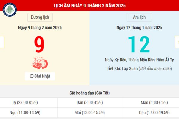 Lịch âm ngày 9/2 chính xác nhất? Ngày 9 tháng 2 năm 2025 có phải ngày tốt mua đất nông nghiệp Yên Bái không?