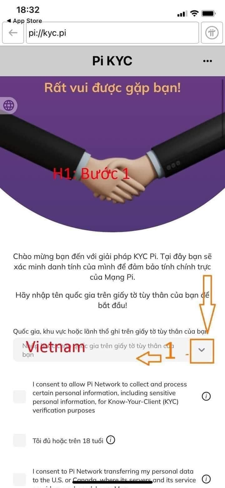 Bước 3: Truy cập KYC Pi để bắt đầu xác minh