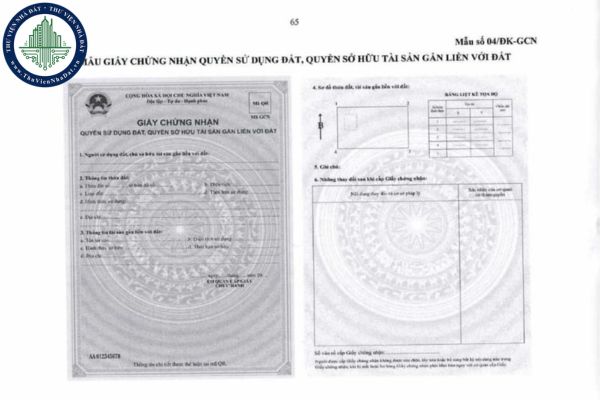 Trang 1 giấy chứng nhận quyền sử dụng đất gồm các thông tin gì?