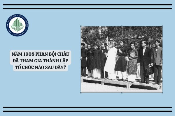 Năm 1908 Phan Bội Châu đã tham gia thành lập tổ chức nào sau đây?