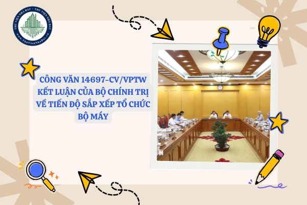 File Công văn 14697-CV/VPTW kết luận của Bộ Chính trị về tiến độ sắp xếp tổ chức bộ máy