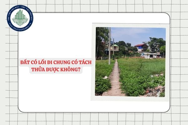 Đất có lối đi chung có tách thửa được không?