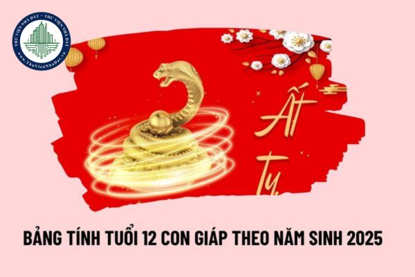 Bảng tính tuổi theo 12 con giáp 2025 chi tiết? Bảng xem tuổi 12 con giáp theo năm sinh 2025? Năm 2025 là con giáp gì?