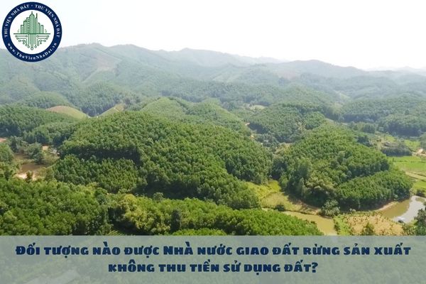 Đối tượng nào được Nhà nước giao đất rừng sản xuất không thu tiền sử dụng đất?