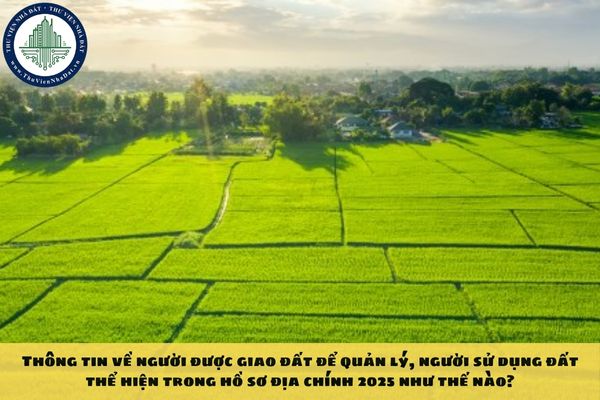 Thông tin về người được giao đất để quản lý, người sử dụng đất thể hiện trong hồ sơ địa chính 2025 như thế nào?