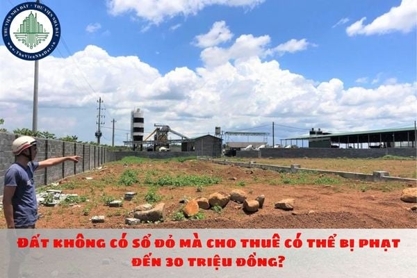 Đất không có sổ đỏ mà cho thuê có thể bị phạt đến 30 triệu đồng?
