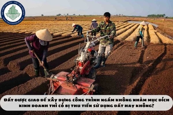 Đất được giao để xây dựng công trình ngầm không nhằm mục đích kinh doanh thì có bị thu tiền sử dụng đất hay không?