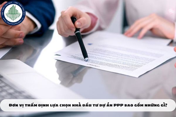 Đơn vị thẩm định lựa chọn nhà đầu tư dự án PPP bao gồm những gì?
