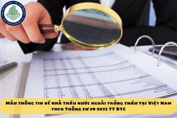 Mẫu thông tin về nhà thầu nước ngoài trúng thầu tại Việt Nam theo Thông tư 79 2025 TT BTC