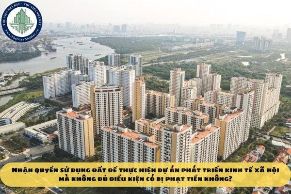 Nhận quyền sử dụng đất để thực hiện dự án phát triển kinh tế xã hội mà không đủ điều kiện có bị phạt tiền không?