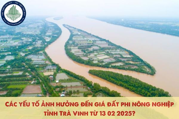 Các yếu tố ảnh hưởng đến giá đất phi nông nghiệp tỉnh Trà Vinh từ 13 02 2025?