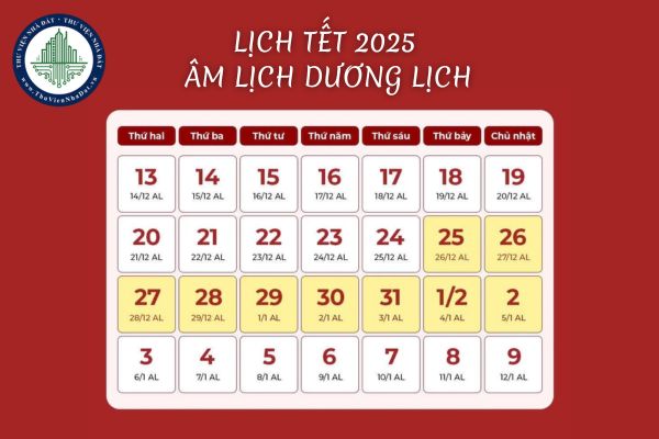 Lịch Tết năm 2025 Âm lịch Dương lịch? Thời tiết Tết Nguyên đán 2025