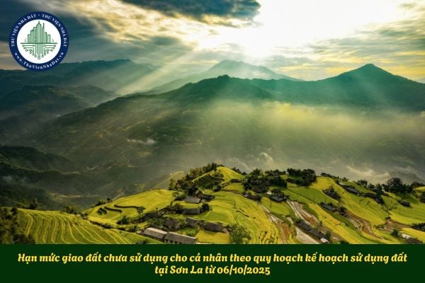 Hạn mức giao đất chưa sử dụng cho cá nhân theo quy hoạch kế hoạch sử dụng đất tại Sơn La từ 06/10/2025