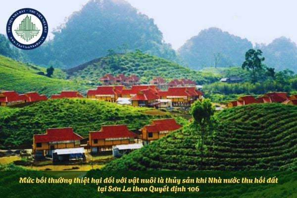 Mức bồi thường thiệt hại đối với vật nuôi là thủy sản khi Nhà nước thu hồi đất tại Sơn La theo Quyết định 106