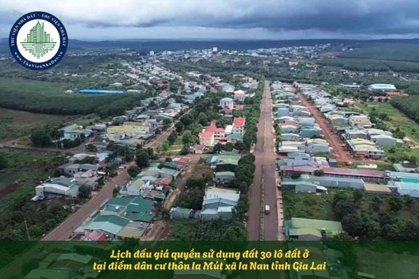 Lịch đấu giá quyền sử dụng đất 30 lô đất ở tại điểm dân cư thôn Ia Mút xã Ia Nan tỉnh Gia Lai