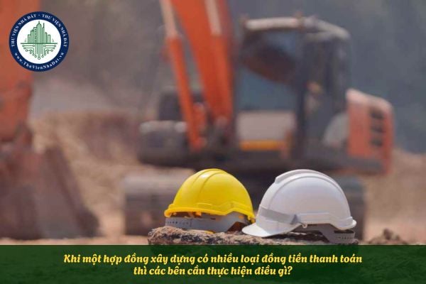 Khi một hợp đồng xây dựng có nhiều loại đồng tiền thanh toán thì các bên cần thực hiện điều gì?