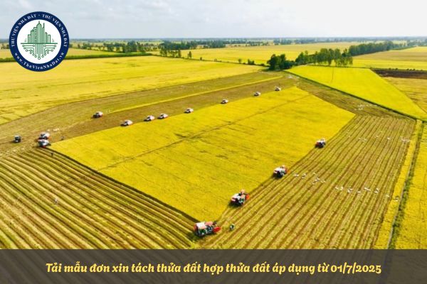 Tải mẫu đơn xin tách thửa đất hợp thửa đất áp dụng từ 01/7/2025