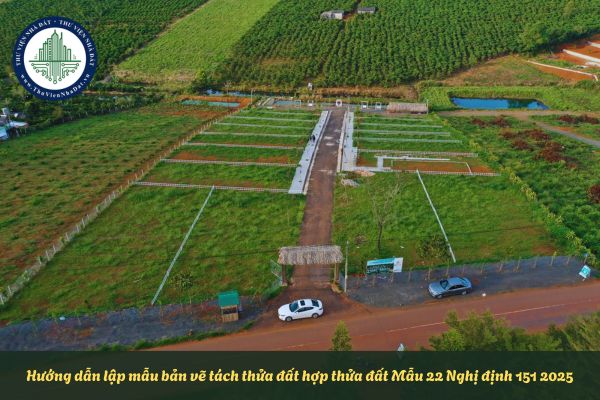 Hướng dẫn lập mẫu bản vẽ tách thửa đất hợp thửa đất Mẫu 22 Nghị định 151 2025