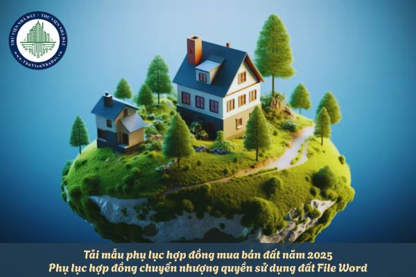 Tải mẫu phụ lục hợp đồng mua bán đất năm 2025? Phụ lục hợp đồng chuyển nhượng quyền sử dụng đất File Word?