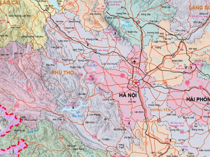 Bản đồ hành chính tỉnh Phú Thọ mới