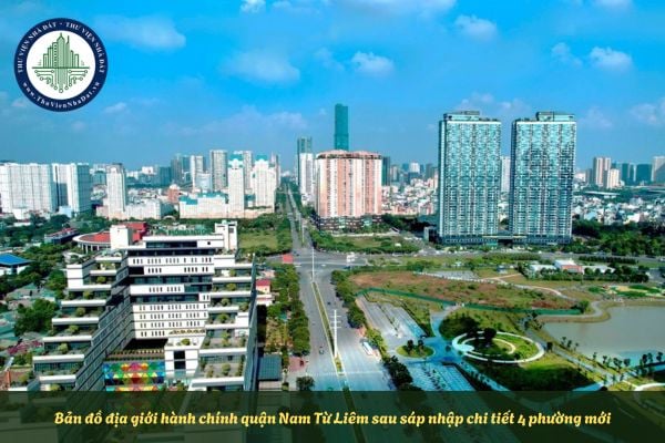 Bản đồ địa giới hành chính quận Nam Từ Liêm sau sáp nhập chi tiết 4 phường mới