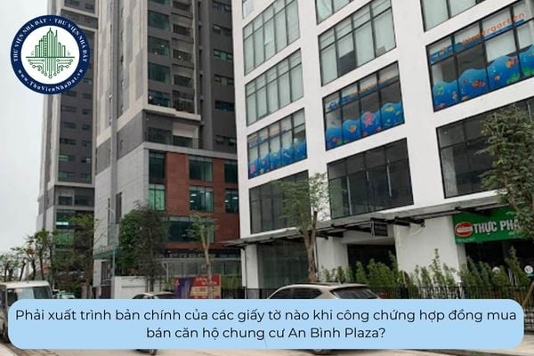 Phải xuất trình bản chính của các giấy tờ nào khi công chứng hợp đồng mua bán căn hộ chung cư An Bình Plaza?