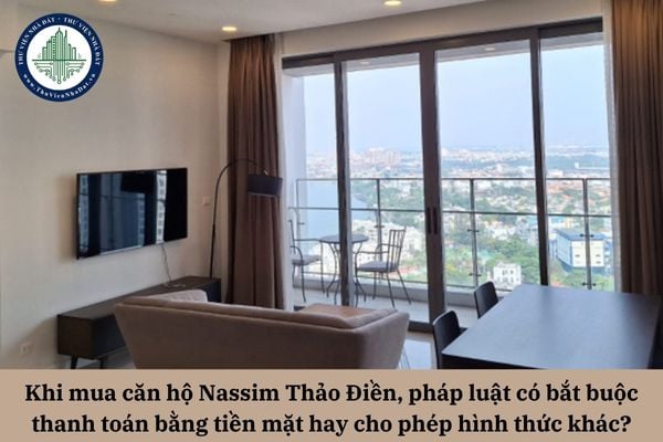 Khi mua căn hộ Nassim Thảo Điền, pháp luật có bắt buộc thanh toán bằng tiền mặt hay cho phép hình thức khác?