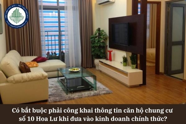Có bắt buộc phải công khai thông tin căn hộ chung cư  số 10 Hoa Lư khi đưa vào kinh doanh chính thức?