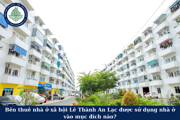 Bên thuê nhà ở xã hội Lê Thành An Lạc được sử dụng nhà ở vào mục đích nào?