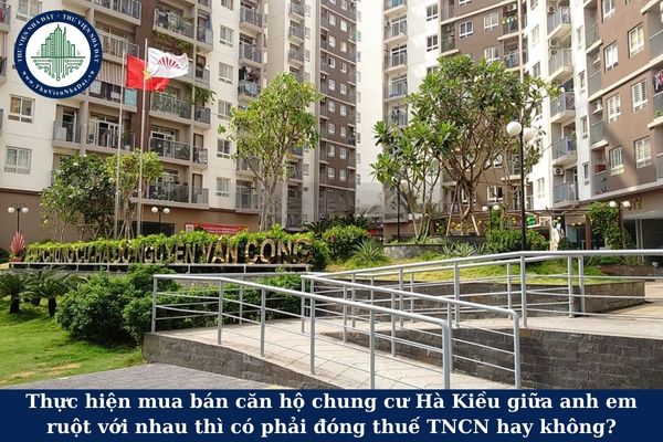 Thực hiện mua bán căn hộ chung cư Hà Kiều giữa anh em ruột với nhau thì có phải đóng thuế TNCN hay không?