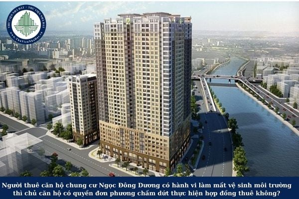 Người thuê căn hộ chung cư Ngọc Đông Dương có hành vi làm mất vệ sinh môi trường thì chủ căn hộ có quyền đơn phương chấm dứt thực hiện hợp đồng thuê không?