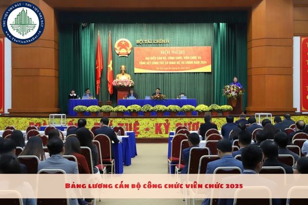 Bảng lương cán bộ công chức viên chức 2025