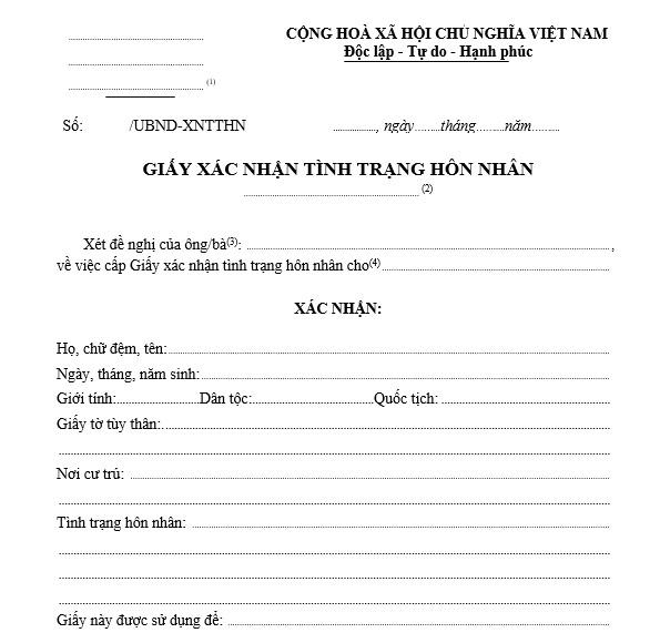 Tải Mẫu giấy xác nhận tình trạng hôn nhân mới nhất 2025 và cách điền