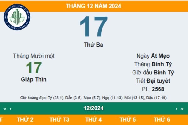 Ngày 17 tháng 12 là ngày gì? Ngày 17 tháng 12 có tốt không?