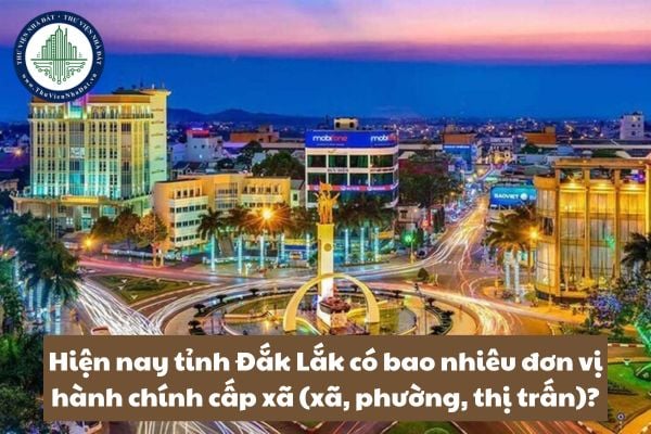 Hiện nay tỉnh Đắk Lắk có bao nhiêu đơn vị hành chính cấp xã (xã, phường, thị trấn)?