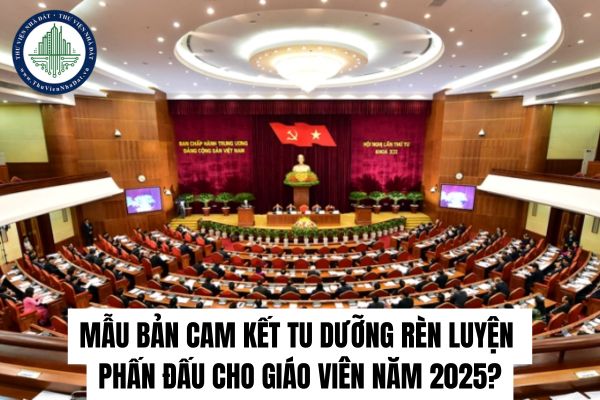 03 Mẫu bản cam kết tu dưỡng rèn luyện phấn đấu cho giáo viên năm 2025?