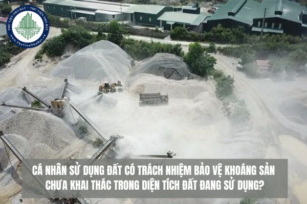 Cá nhân sử dụng đất có trách nhiệm bảo vệ khoáng sản chưa khai thác trong diện tích đất đang sử dụng?