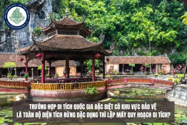 Trường hợp di tích quốc gia đặc biệt có khu vực bảo vệ là toàn bộ diện tích rừng đặc dụng thì lập mấy quy hoạch di tích?