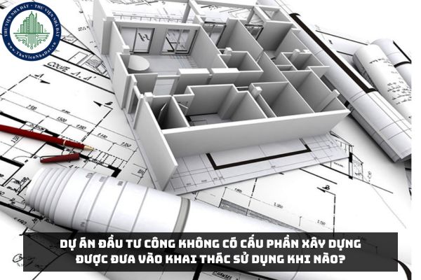 Dự án đầu tư công không có cấu phần xây dựng được đưa vào khai thác sử dụng khi nào?