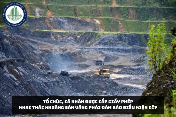 Tổ chức, cá nhân được cấp Giấy phép khai thác khoáng sản vàng phải đảm bảo điều kiện gì?