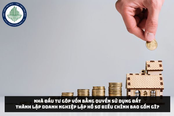 Nhà đầu tư góp vốn bằng quyền sử dụng đất thành lập doanh nghiệp lập hồ sơ điều chỉnh bao gồm gì?
